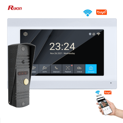 4 Wire Video Doorbell Intercom System  IP65 Waterproof Camera 7 Inch Villa Video Intercom System for Home Security